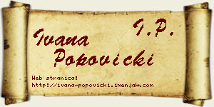 Ivana Popovicki vizit kartica